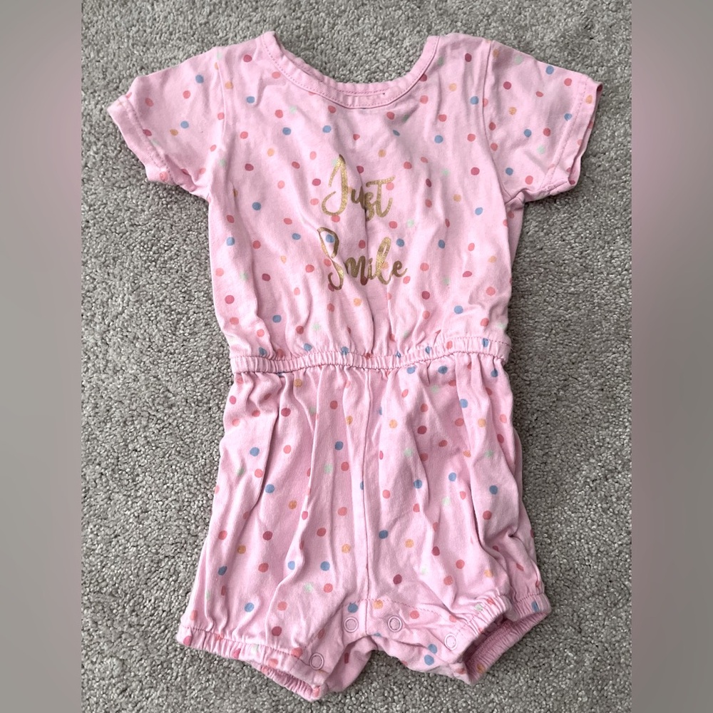 ⭐️ 5/$25 ⭐️ Pink Polka Dot Baby Romper 18M